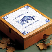 Carreau SHENANIGAN Raccoon Fine Delft Blue Dutch Style