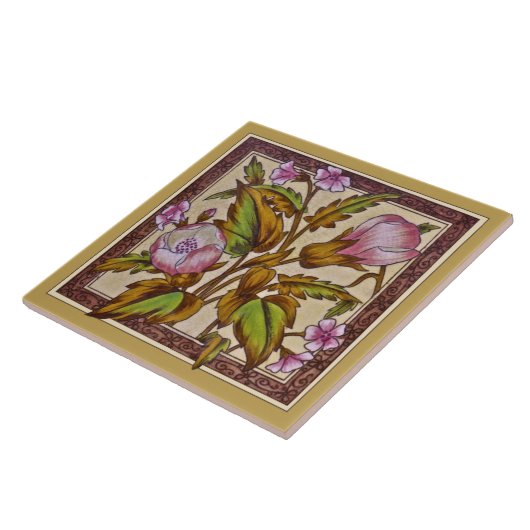 Carreau Sherwin Floral Transware Repro Tile (Côté)