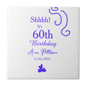 Carreau Shhhh c'est 60e anniversaire ajouter nom violet es