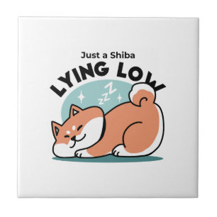 Carreau Shiba Inu Art : Juste un Shiba Lying Low