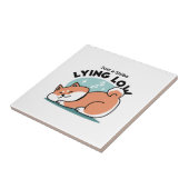 Carreau Shiba Inu Art : Juste un Shiba Lying Low (Côté)