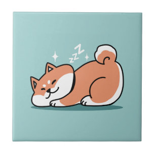 Carreau Shiba Inu Art : Juste un Shiba Lying Low