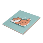 Carreau Shiba Inu Art : Juste un Shiba Lying Low (Côté)
