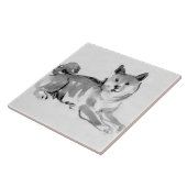 Carreau Shiba Inu Peinture originale 2 année de chien Anni (Côté)