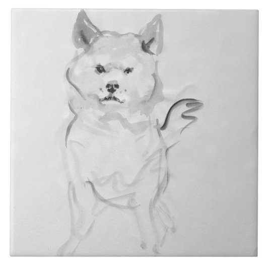 Carreau Shiba Inu Peinture originale 4 Chien Année 2018 Ca (Devant)