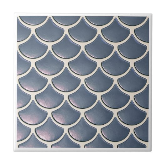 Carreau Shiny Fish Scale Pattern Navy Blue ID1199 (Devant)