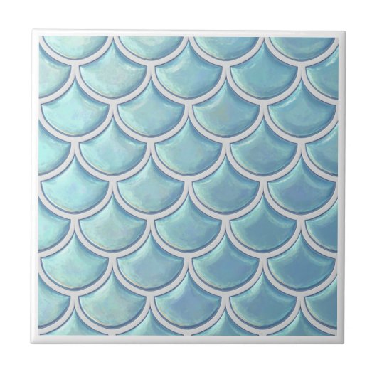 Carreau Shiny Fish Scale Pattern Sky Blue ID1199 (Devant)
