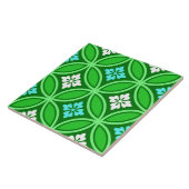 Carreau Shippo avec Motif à Fleur, Tons de Jade Green (Côté)
