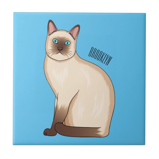 Carreau Siamese cat cartoon (Devant)