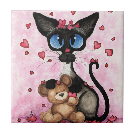 Carreau Siamese Cat Valentines Day by Bihrle (Devant)