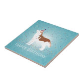 Carreau Sibérie Husky - Rouge - Joyeux design d'anniversai (Côté)