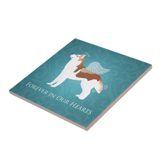 Carreau Sibérien Husky - Rouge - Conception commémorative (Côté)