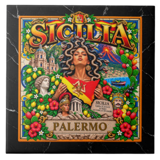 Carreau SICILIA Conception sicilienne Personnaliser Nom PA