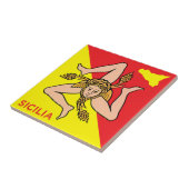Carreau Sicilia Trinacria Sicilian Flag design  (Côté)