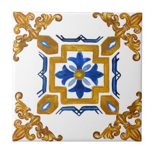 Carreau sicilian, majolica, tiles, (Devant)