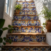 Carreau Sicilian Vibrant Majolica Scrollwork Mediterranean