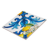 Carreau sicilien, été, citron, mosaïque, bleu (Côté)