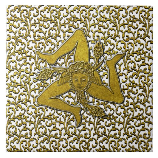 Carreau Sicilienne Trinacria Gold Personnaliser (Devant)