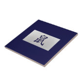 Carreau Signe chinois zodiaque bleu rat (Côté)