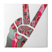 Carreau Signe de paix à la main (Devant)