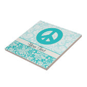 Carreau Signe de paix turquoise (Côté)