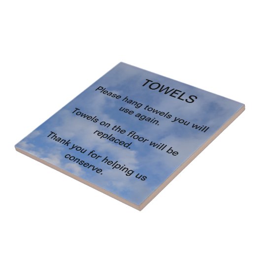 Carreau Signe de serviette d'hôtel (Côté)