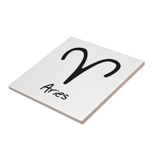 Carreau Signe du zodiaque Bélier sur fond blanc