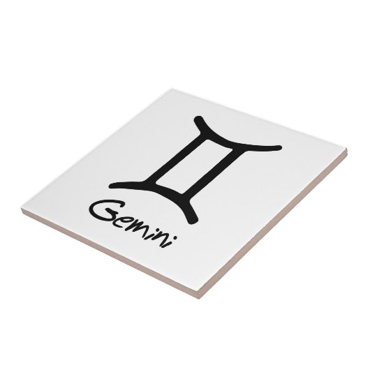 Carreau Signe du zodiaque Gémeaux sur fond blanc (Côté)
