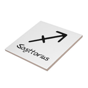 Carreau Signe du zodiaque Sagittaire sur fond blanc