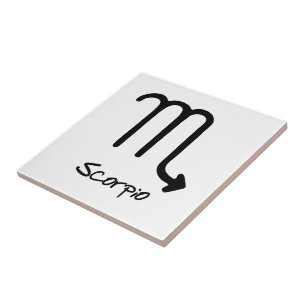 Carreau Signe du zodiaque Scorpion sur fond blanc