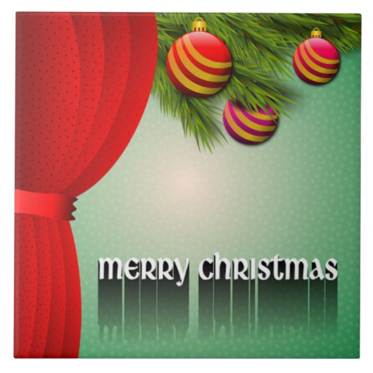 CARREAU SIGNE "MERRY CHRISTMAS" (Devant)