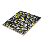 Carreau Signes de la rue New York noir blanc jaune (Côté)