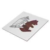 Carreau Silhouette à la main Cube d'ours Brown (Côté)