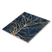 Carreau Silhouette Arbre d'Or moderne Design bleu minimal (Côté)