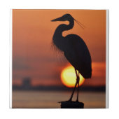 Carreau Silhouette bleue de héron (Devant)