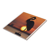 Carreau Silhouette bleue de héron (Côté)