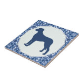 Carreau Silhouette bleue de saule de Rhodesian Ridgeback (Côté)