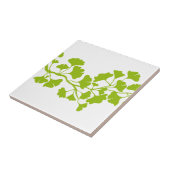 Carreau silhouette d'arbre de ginkgo avec le feuille vert (Côté)