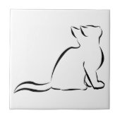 Carreau Silhouette de chat noir (Devant)