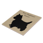 Carreau Silhouette de chien de Terrier blanc West Highland (Côté)