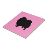 Carreau Silhouette de Chien noir de Poméranie (Côté)