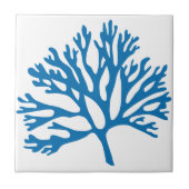 Carreau silhouette de corail bleue (Devant)