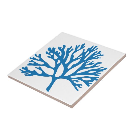 Carreau silhouette de corail bleue (Côté)