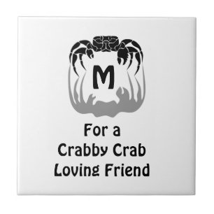 Carreau Silhouette de crabe fantôme Casant un monogramme 