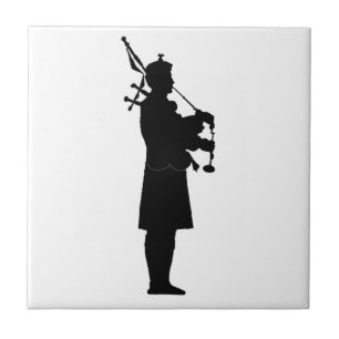 Carreau Silhouette de joueur de cornemuse écossais