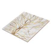 Carreau Silhouette de l'arbre d'or moderne Conception blan (Côté)