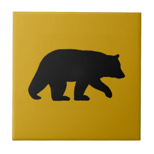 Carreau Silhouette de l'ours noir - Couleur Arrière - pla