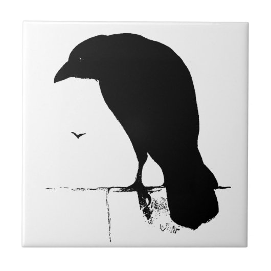 Carreau Silhouette de Raven - Goth vintage Ravens et (Devant)