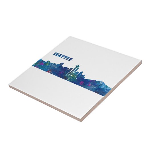 Carreau Silhouette de Seattle Skyline (Côté)