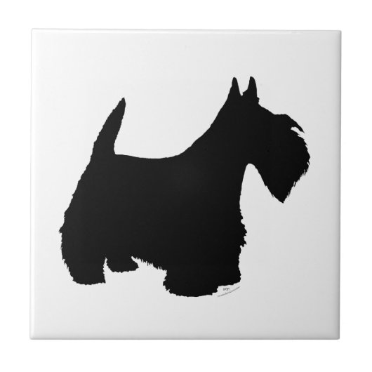 Carreau Silhouette de Terrier Écossais (Devant)
